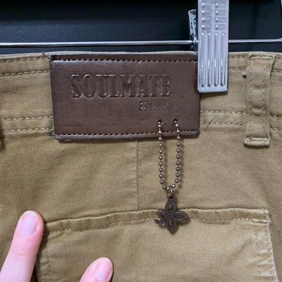 Soulmate Women's Tan Wide Leg Cargo Pants Scandi Girl Cabincore size 12 or 40 eu - Picture 2 of 9